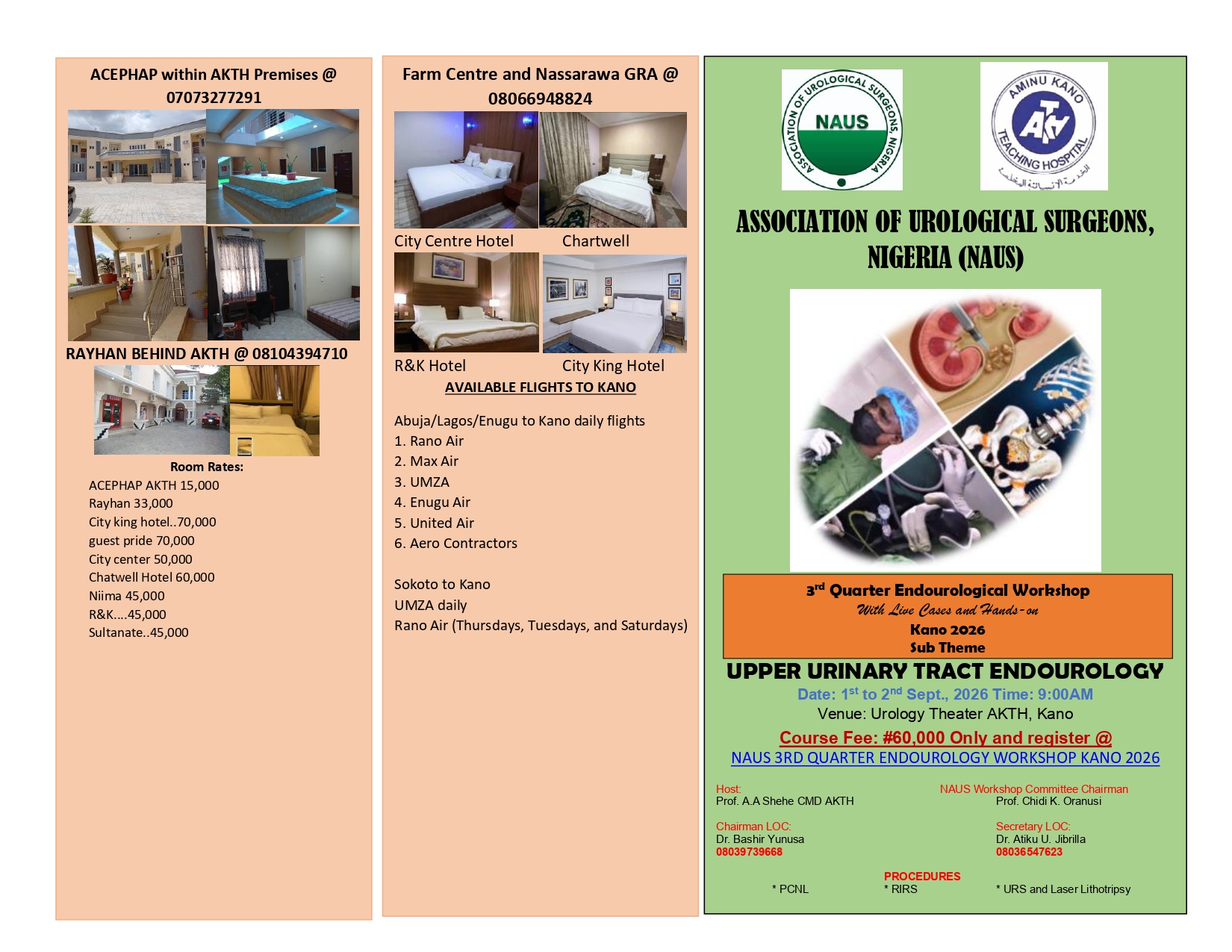 Upcoming NAUS 3rd Quarter Endourology Workshop, Kano